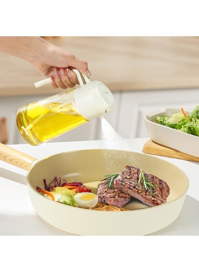 2-in-1 Olive Oil Sprayer & Oil Dispenser Bottle (470ml), Dual-Function Glass Spray & Pour for Air Fryer - Multicolor - Image 4